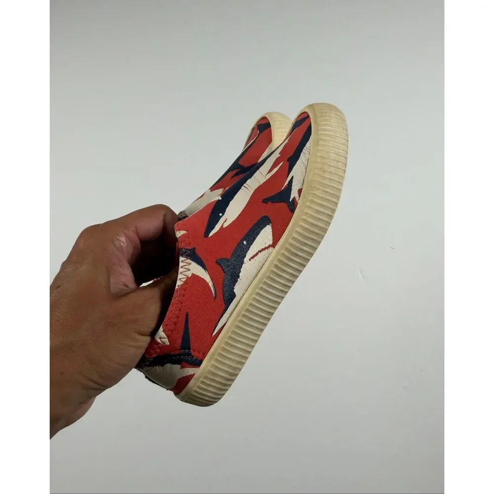 Mini Boden Shark Water Sand Slip-On Sneakers Red Size US 10 / EU 27